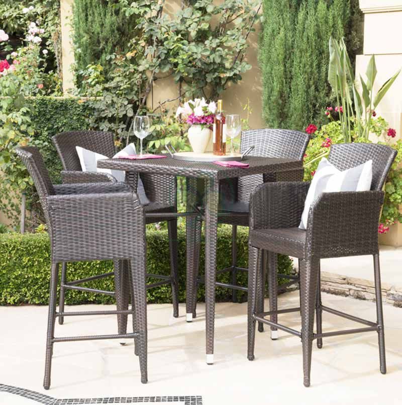 Rattan Bar Table and Bar Stool Wicker Bar Table Sets