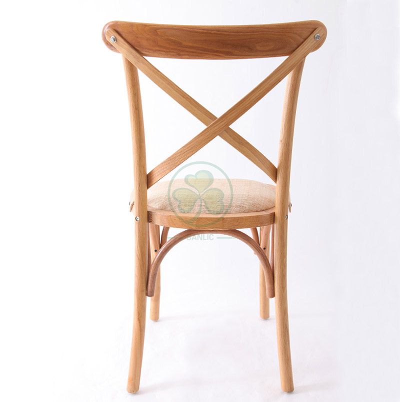 Outdoor Natural Color Wood Cross Back Dining Chair   SL-W1820RGXB