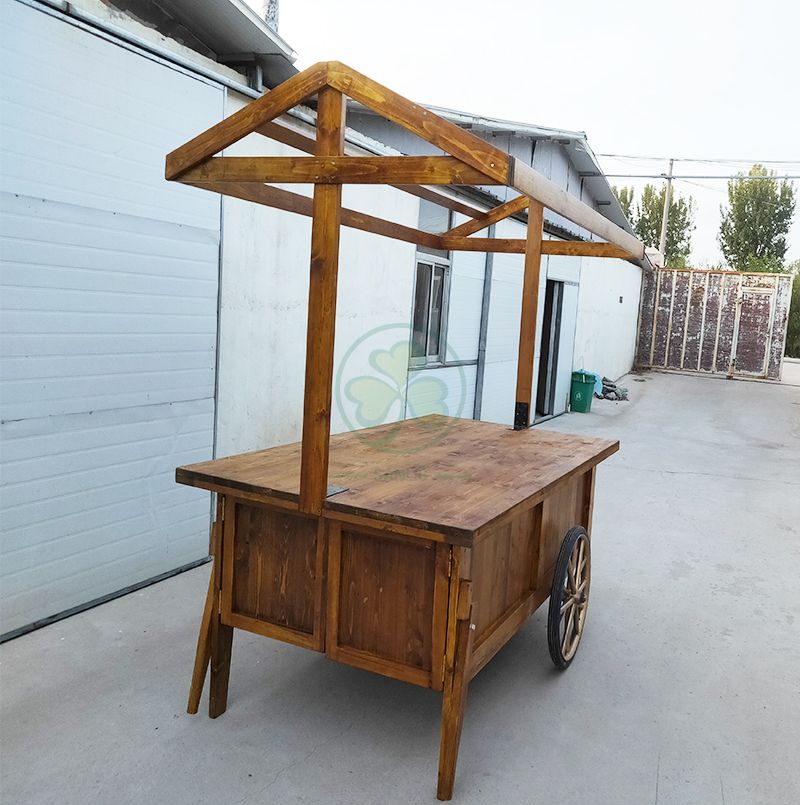 wooden food cart