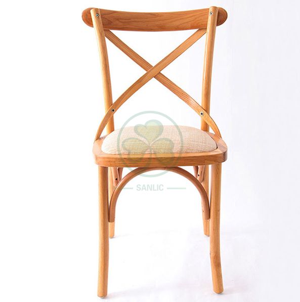 Outdoor Natural Color Wood Cross Back Dining Chair